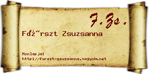 Fürszt Zsuzsanna névjegykártya